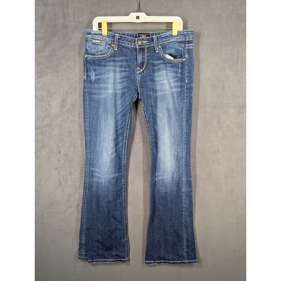 Express Women's Blue Boot Cut Jeans - Picture 2 of 16